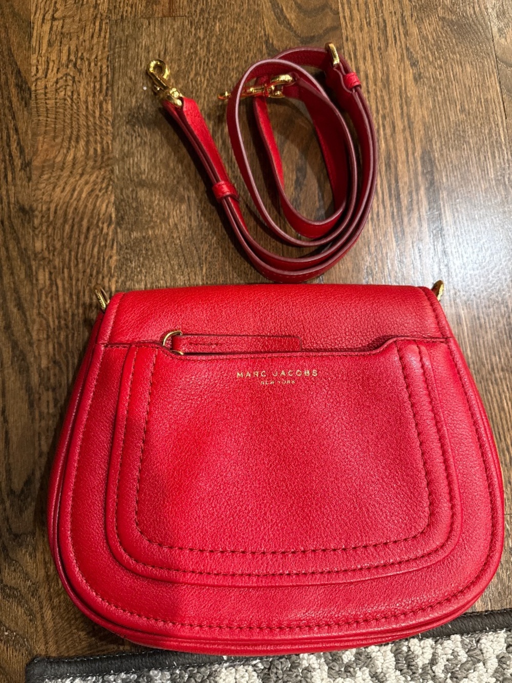 Marc Jacobs leather cherry red convertible crossbody